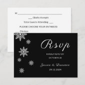 Moderne elegante Minimalistische Schwarze Winterho RSVP Karte (Vorne/Hinten)