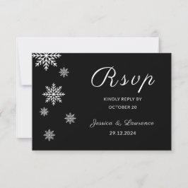 Moderne elegante Minimalistische Schwarze Winterho RSVP Karte