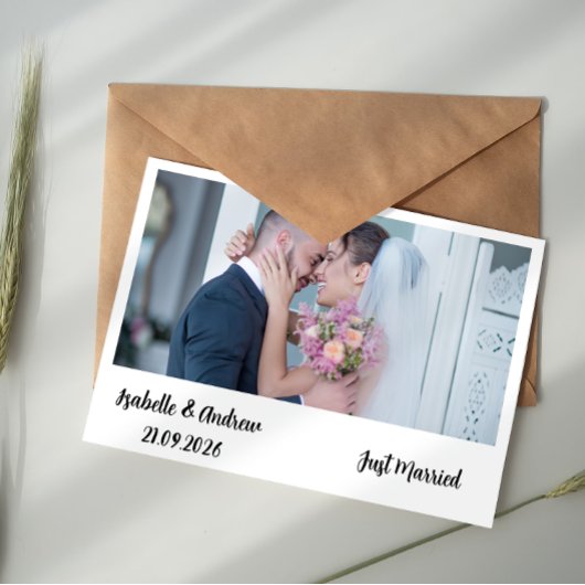 Moderne, elegante Minimalistische Script-Foto-Hoch Mitteilungskarte