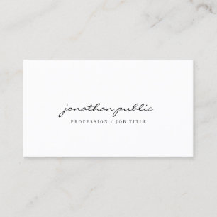 Moderne elegante minimalistische Template-Schrift  Visitenkarte