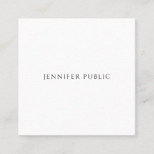 Moderne Elegante Minimalistische Texterstellung hi Quadratische Visitenkarte