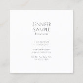 Moderne elegante minimalistische Vorlage Personali Quadratische Visitenkarte (Rückseite)