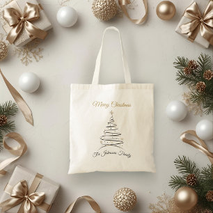 Moderne elegante minimalistische Weihnachtsbaum-Ta Tragetasche