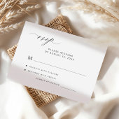 Moderne elegante minimalistische weiße Hochzeit RSVP Karte