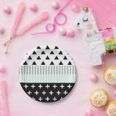 Moderne elegante Minzen-, Schwarz-u. weißeformen Pappteller (Party)