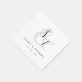 Moderne Elegante Mit Monogramm Einfache Hochzeit Serviette (Ecke)