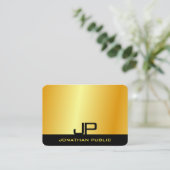 Moderne elegante Mit Monogramm Imitate - Goldvorla Visitenkarte (Stehend Vorderseite)
