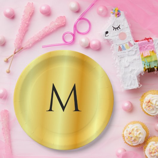 Moderne, elegante, Mit Monogramm Vorlage Pappteller (Party)
