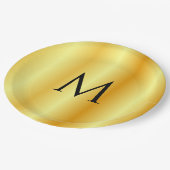 Moderne, elegante, Mit Monogramm Vorlage Pappteller (Schrägansicht)