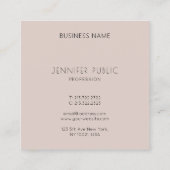 Moderne, elegante Mit Monogramm Vorlage Quadratische Visitenkarte (Rückseite)