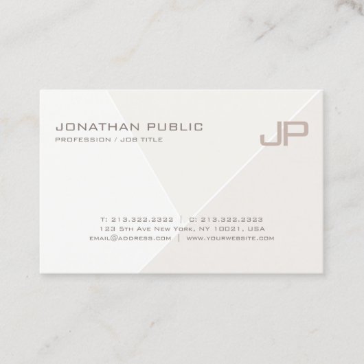 Moderne, elegante Mit Monogramm Vorlage Visitenkarte (Vorderseite)