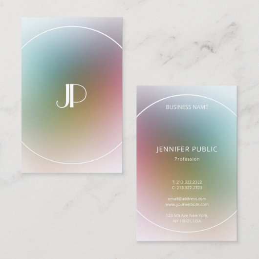 Moderne elegante Mit Monogramm Vorlage Visitenkarte (Vorne/Hinten)