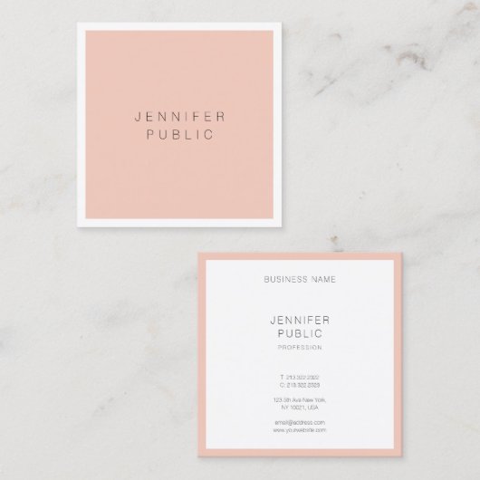 Moderne Elegante Moderne, einfache Berufliche Vorl Quadratische Visitenkarte (Vorne/Hinten)