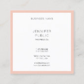 Moderne Elegante Moderne, einfache Berufliche Vorl Quadratische Visitenkarte (Rückseite)