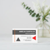 Moderne Elegante Moderne Grau Rot Weiß Visitenkarte (Stehend Vorderseite)