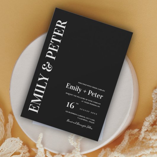 Moderne Elegante Moderne Minimalistische Hochzeit Einladung