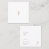 Moderne Elegante Moderne Mit Monogramm, einfache V Quadratische Visitenkarte (Vorne/Hinten)
