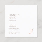 Moderne Elegante Moderne Mit Monogramm, einfache V Quadratische Visitenkarte (Rückseite)