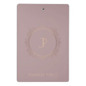 Moderne Elegante Moderne Mit Monogramm Vorlage Mini Klemmbrett (Rückseite)