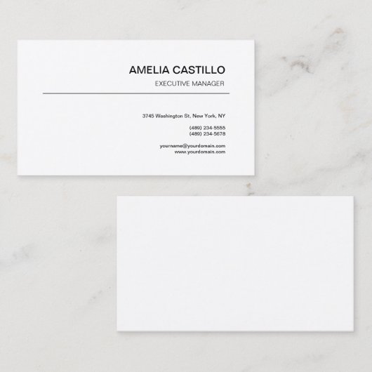 Moderne Elegante Moderne Moderne Minimalistisch Visitenkarte (Vorne/Hinten)