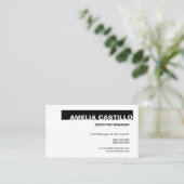 Moderne Elegante Moderne Schlichte Weiß Visitenkarte (Stehend Vorderseite)