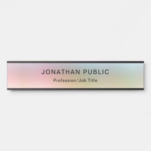 Moderne Elegante Moderne Template Gelb Grün Rot Türschild (Vorderseite )