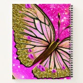 Moderne elegante Monarch-Schmetterling monogrammie Notizblock (Rückseite)