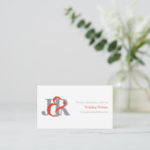 Moderne, elegante Mongram Wedding Website Card Begleitkarte (Stehend Vorderseite)