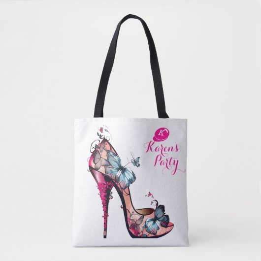 Moderne, elegante Monogram Butterfly High Heel Tasche (Vorderseite)