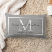 Moderne elegante Monogram Chic Gray Wedding Keepak Lendenkissen (Decke)