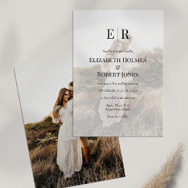 Moderne, elegante Monogram Custom Foto Wedding Einladung
