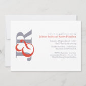 Moderne elegante Monogram-Engagement-Partei Einladung (Vorderseite)