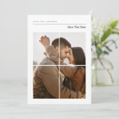 Moderne, elegante Monogram-Foto-Hochzeit Save The Date (Stehend Vorderseite)
