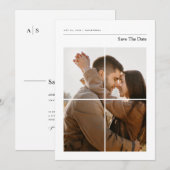 Moderne, elegante Monogram-Foto-Hochzeit Save The Date (Vorne/Hinten)