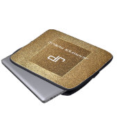 Moderne, elegante Monogram Gold Glitzer Template Laptopschutzhülle (Vorne Knopf)