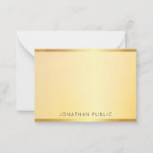 Moderne elegante Monogram Gold Look Template Mitteilungskarte (Vorderseite)