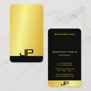 Moderne elegante Monogram Gold Look Template Visitenkarte