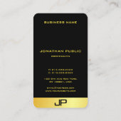 Moderne elegante Monogram Gold Look Template Visitenkarte (Rückseite)