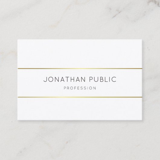 Moderne elegante Monogram Gold White Template Visitenkarte