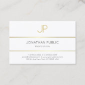 Moderne elegante Monogram Gold White Template Visitenkarte