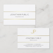 Moderne elegante Monogram Gold White Template Visitenkarte