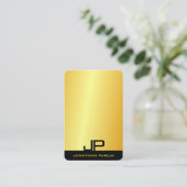 Moderne, elegante Monogram-Imitate - Goldvorlage Visitenkarte (Stehend Vorderseite)