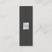 Moderne, elegante Monogram Imitate Silver Consulta Mini Visitenkarte (Vorderseite)