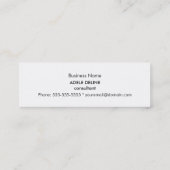 Moderne, elegante Monogram Imitate Silver Consulta Mini Visitenkarte (Rückseite)