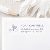 Moderne elegante Monogram Lavender-Rücksendeadress (Insitu)