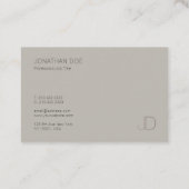 Moderne elegante Monogram Schlicht Beruflich Trend Visitenkarte (Rückseite)