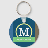Moderne, elegante Monogram-Schlüsselanhänger Schlüsselanhänger (Vorderseite)