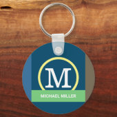Moderne, elegante Monogram-Schlüsselanhänger Schlüsselanhänger (Vorderseite)
