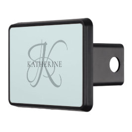 Moderne elegante Monogram Script Aqua Blue Abschlepphaken Cover