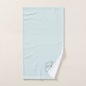 Moderne elegante Monogram Script Aqua Blue Badhandtuch Set (Handtuch)
